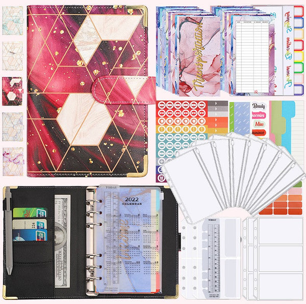 A6 Plaid Marble Planner/Budget Binder