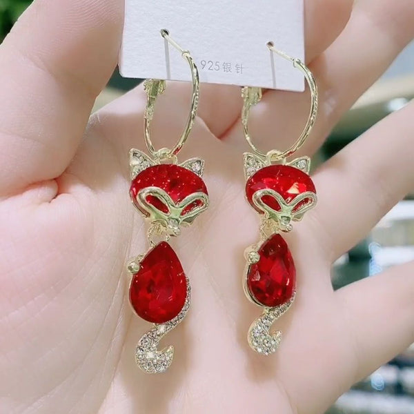 Fox Red Zircon Earrings