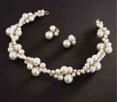 Pearl Headband with Earrings
