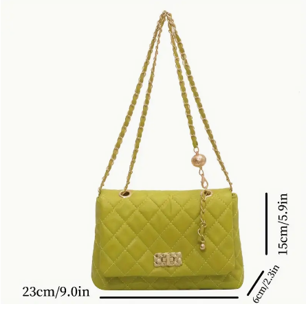 Quilted Shoulder Bag With Ball Strap