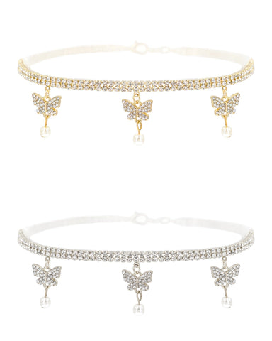 3 Butterfly Pearl Choker