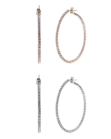 40mm Memory Wire Hoop Earrings