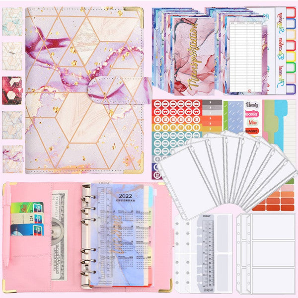 A6 Plaid Marble Planner/Budget Binder