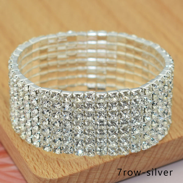Diamante Multi-Layer Stretch Bracelet