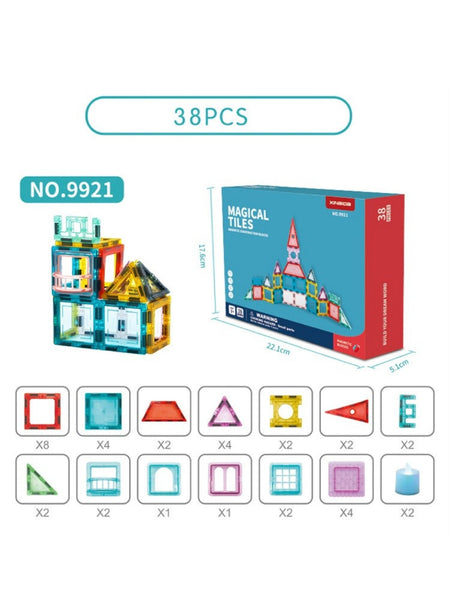 38 Pcs Magnetic Tiles Toy