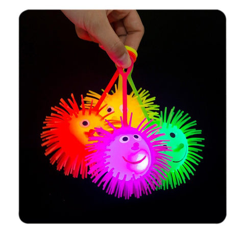 Light Up Elastic Smiley Face Balls