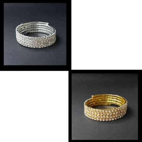 4 Rows Rhinestone Stretch Bangle