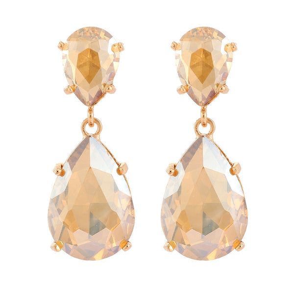 Diamond Glass Pendant Earrings