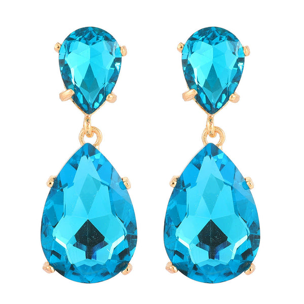 Diamond Glass Pendant Earrings