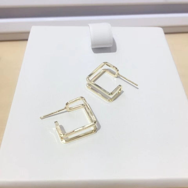 3D Square Earrings