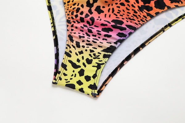 1 Piece Colorful Leopard Swimsuit