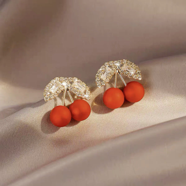 Cute Pearl Cherry Earrings