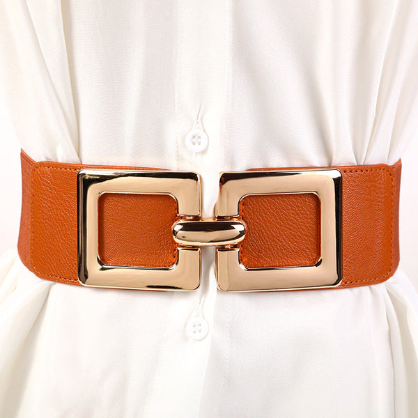 Elastic Wide Belt With Big Buckle