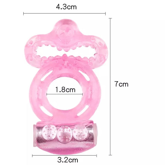 Double Ring Ejaculation Delay Cock Ring Vibrator