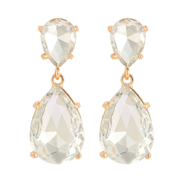 Diamond Glass Pendant Earrings