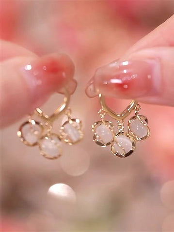 3 Cat Eye Dangling Earrings