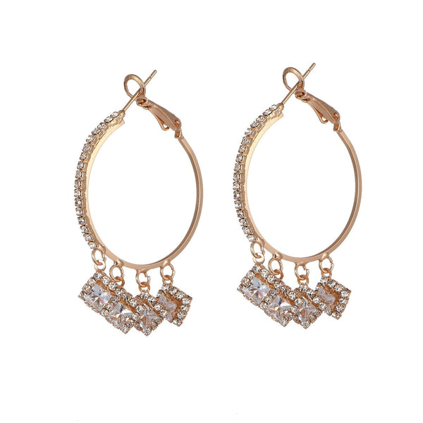 Crystal Hoop Drop Earrings