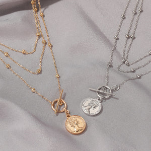 Coin Pendant Long Necklace