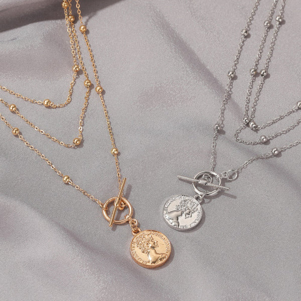 Coin Pendant Long Necklace