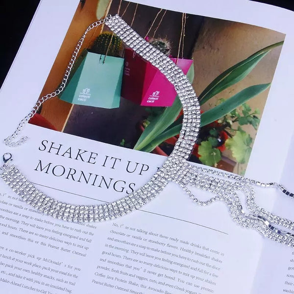 Tassel Rhinestone Choker