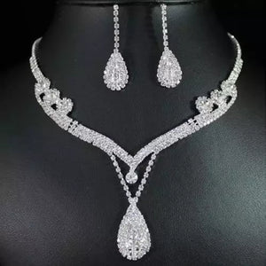 Simple Waterdrop Chain And Earring