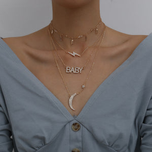 Layered Rhinestone Necklace