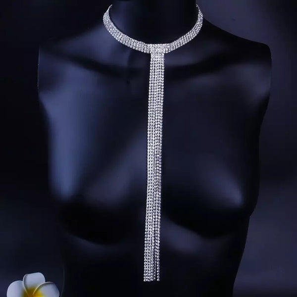 Tassel Rhinestone Choker