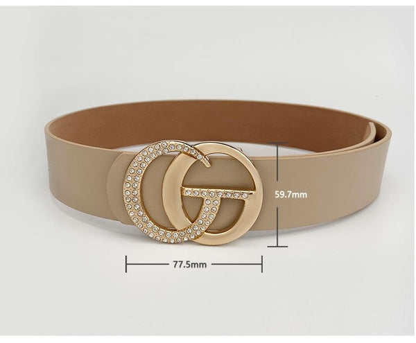 Women's Jeans Rhinestone PU Belt