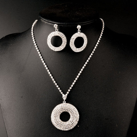Rhinestone Earrings and Necklace