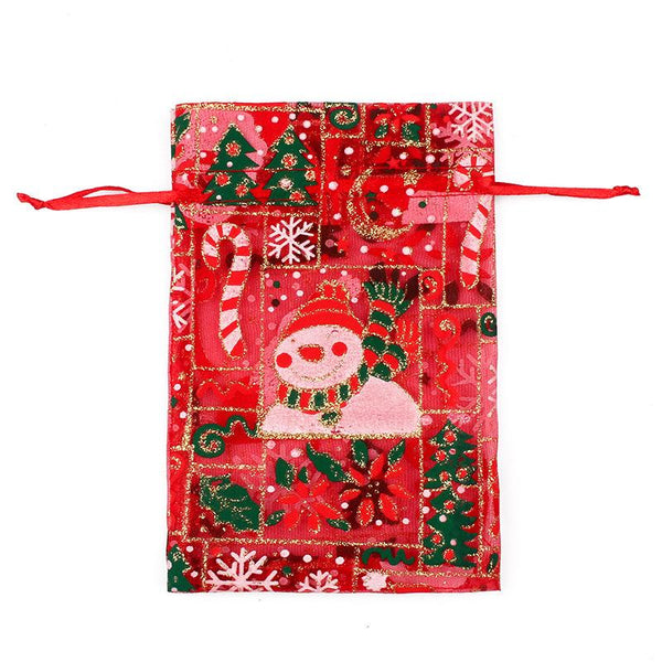 Xmas Organza Bags 10X15cm -Pack of 12 Assorted Colors