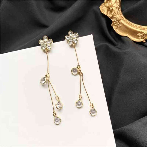 Long Tassel Flower Earrings