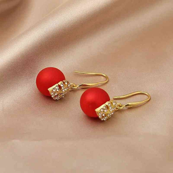 Net Red Leave Leaves Pearl Earrings