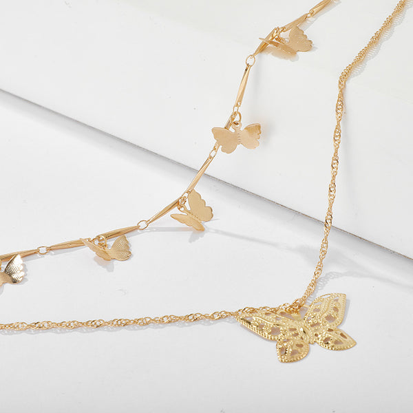Layered Butterfly Necklace