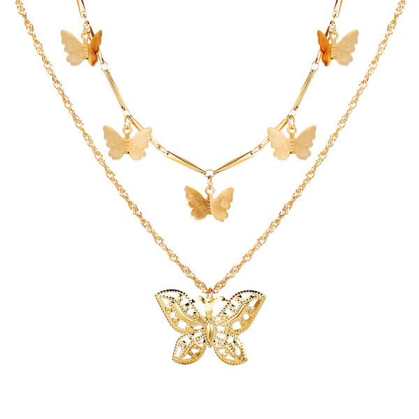 Layered Butterfly Necklace