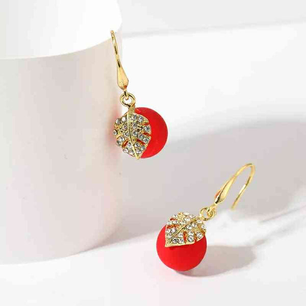 Net Red Leave Leaves Pearl Earrings