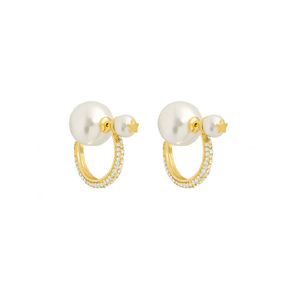 Zircon Pearl Stud Earring