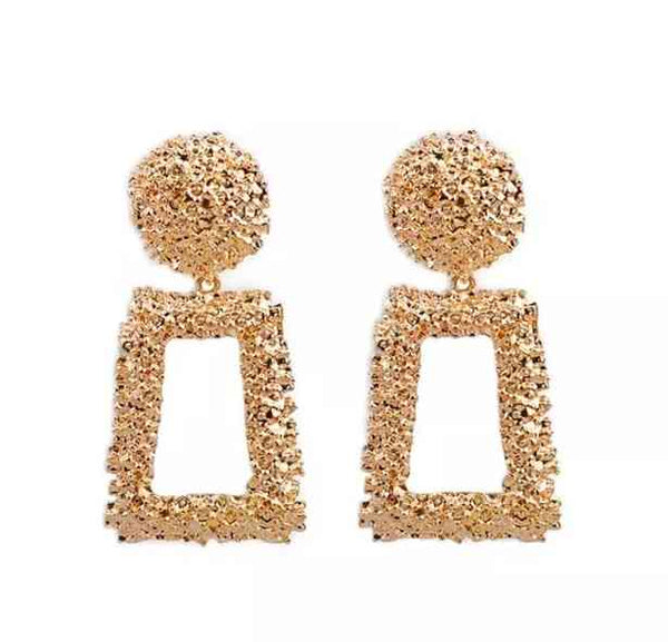 Rectangle Geometric Dangle Earring