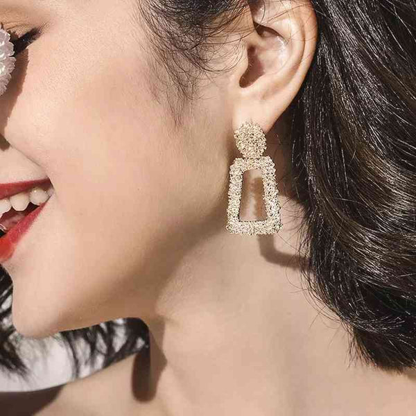 Rectangle Geometric Dangle Earring