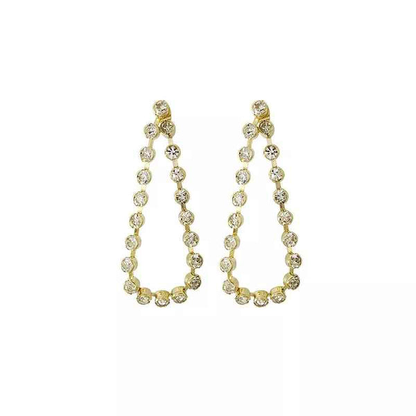 Simple Staggered Design Sense Rhinestone Earrings