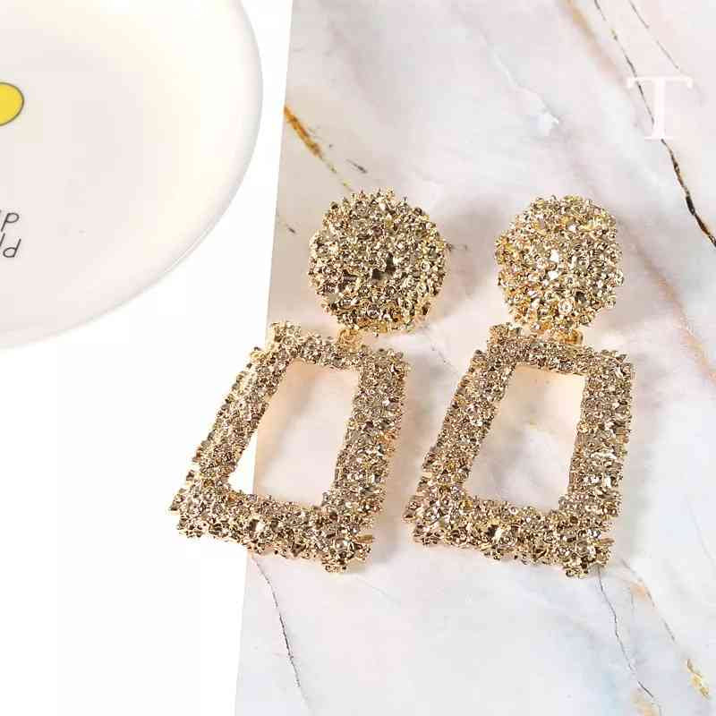 Rectangle Geometric Dangle Earring