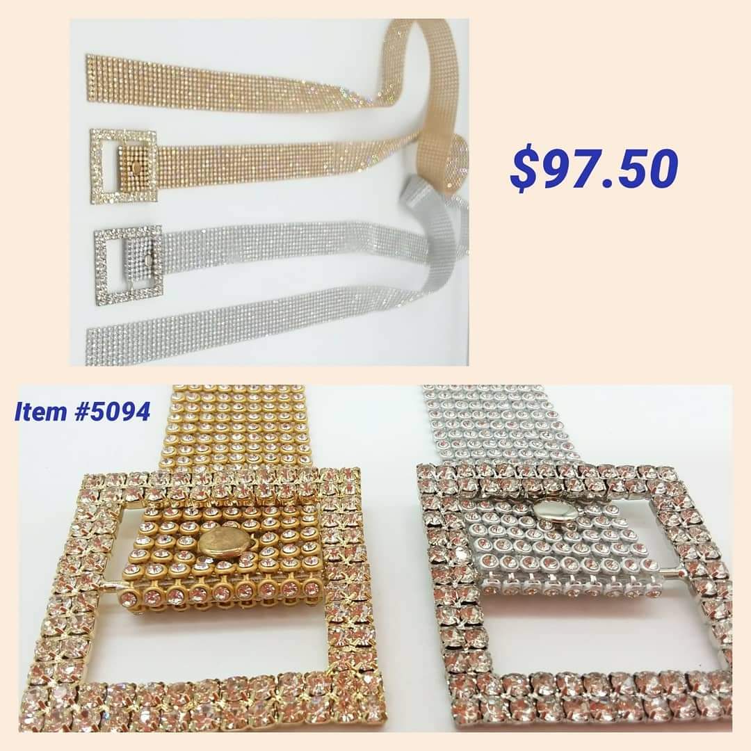 Ladies luxury 9 rows full rhinestone inlaid belt