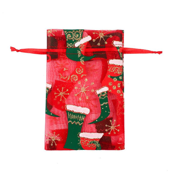 Xmas Organza Bags 10X15cm -Pack of 12 Assorted Colors