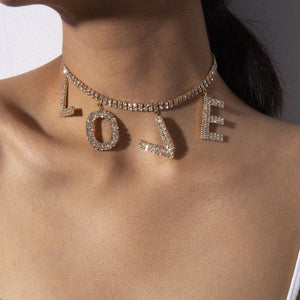 LOVE Letter Diamond Necklace