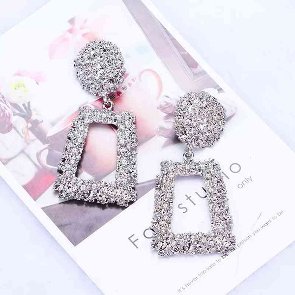 Rectangle Geometric Dangle Earring