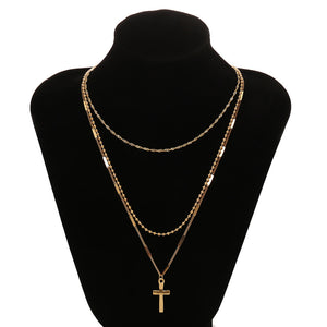 Layered Cross Necklace