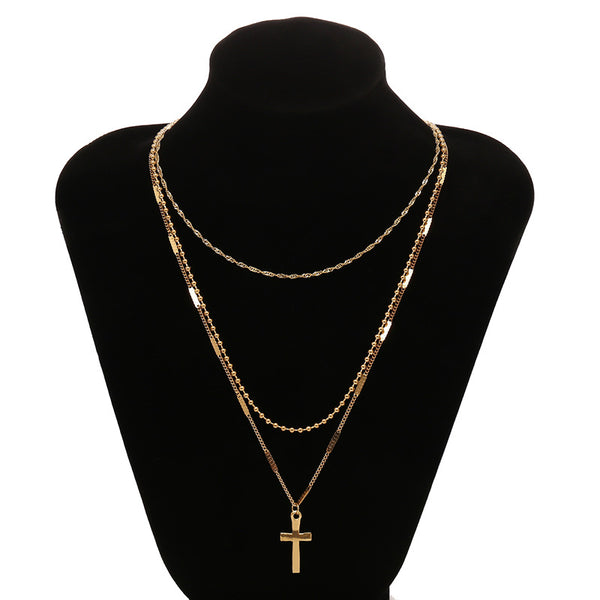 Layered Cross Necklace