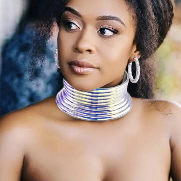 Statement Leather Collar Necklace
