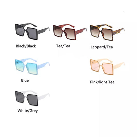 Oversized Vintage Square Gradient Sunglasses