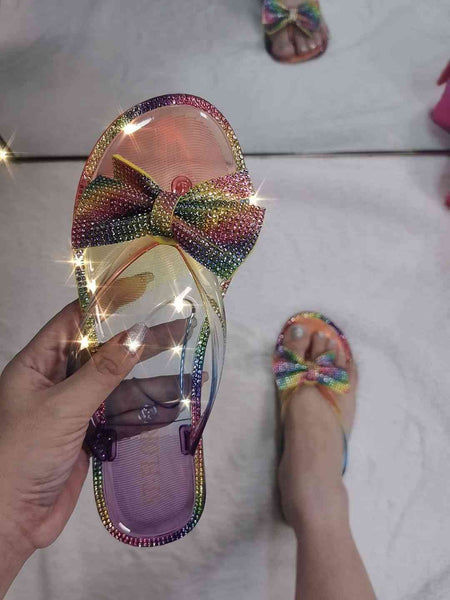 Rhinestone Jelly Bow Flip-flop