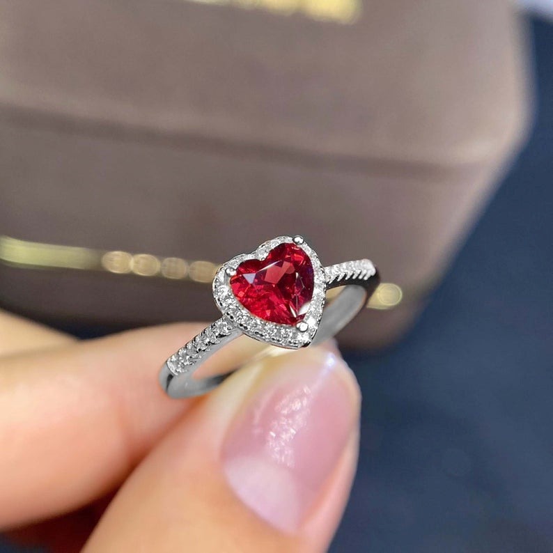 Heart Shaped Diamante Ring